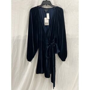NWT A.L.C. Navy Velvet Wrap Dress size 2